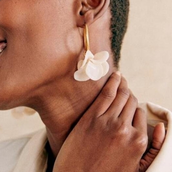 Sezane Flora Hoop Earrings, Statement, Paris Sophistication, VGUC, Garden Party - Picture 5 of 6
